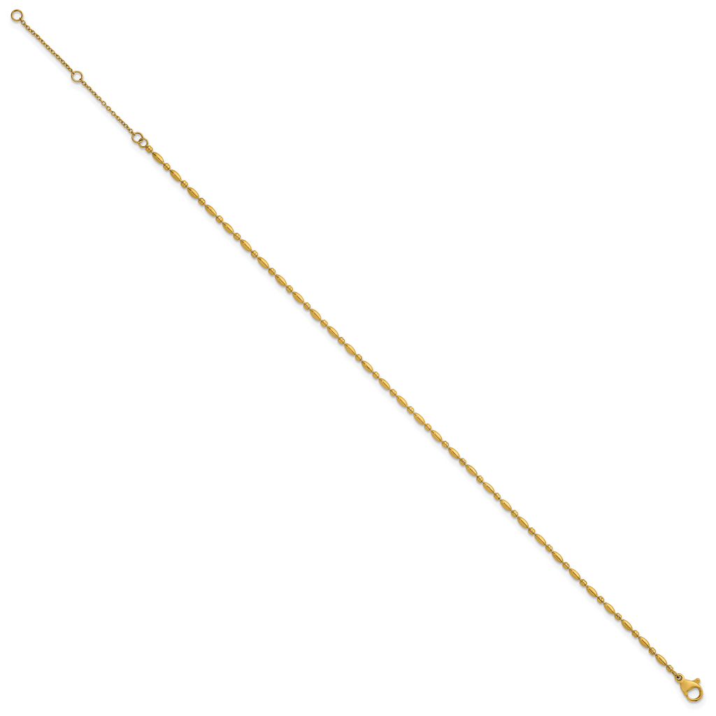 Women's Polished Gold-Tone Stainless Steel Anklet