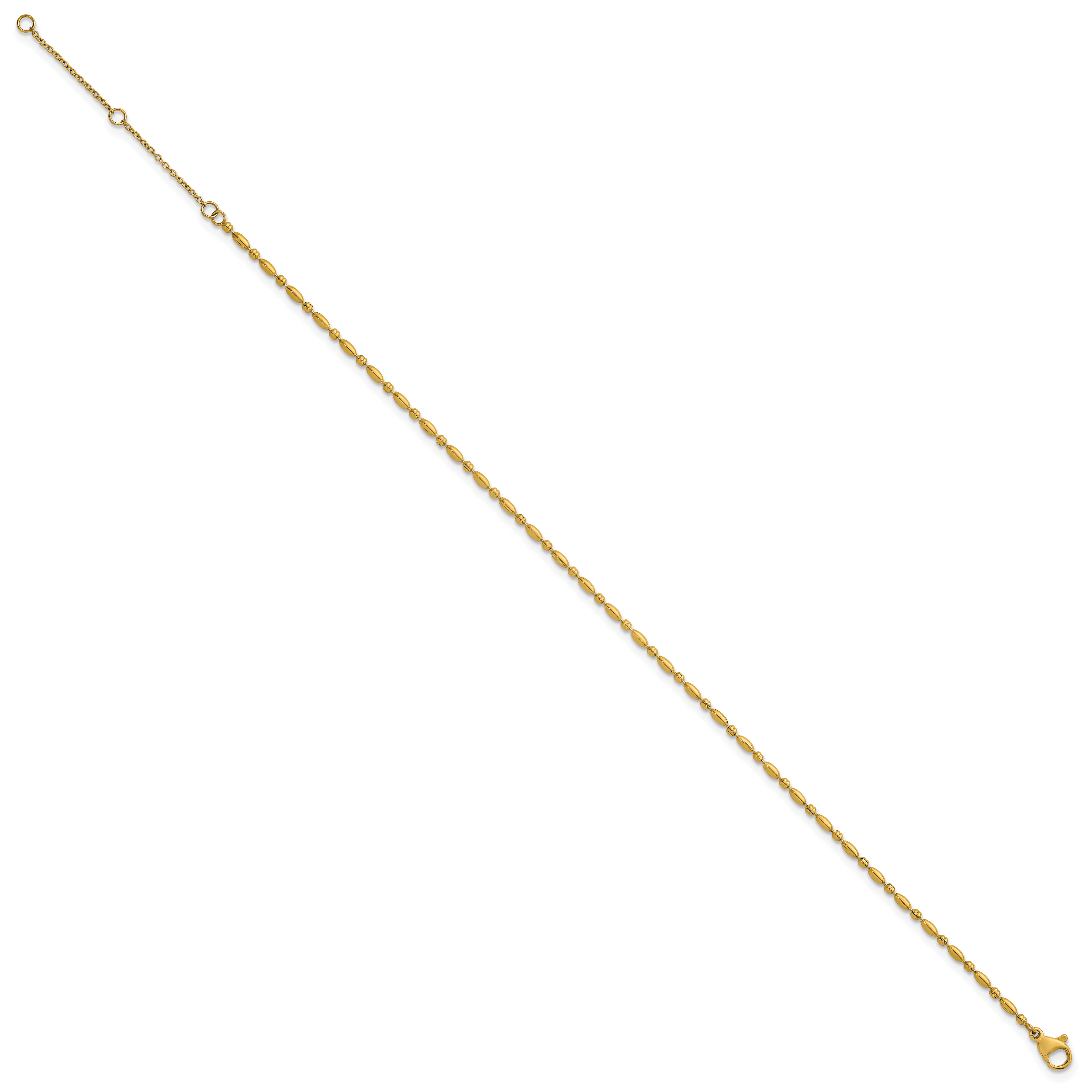 Women's Polished Gold-Tone Stainless Steel Anklet