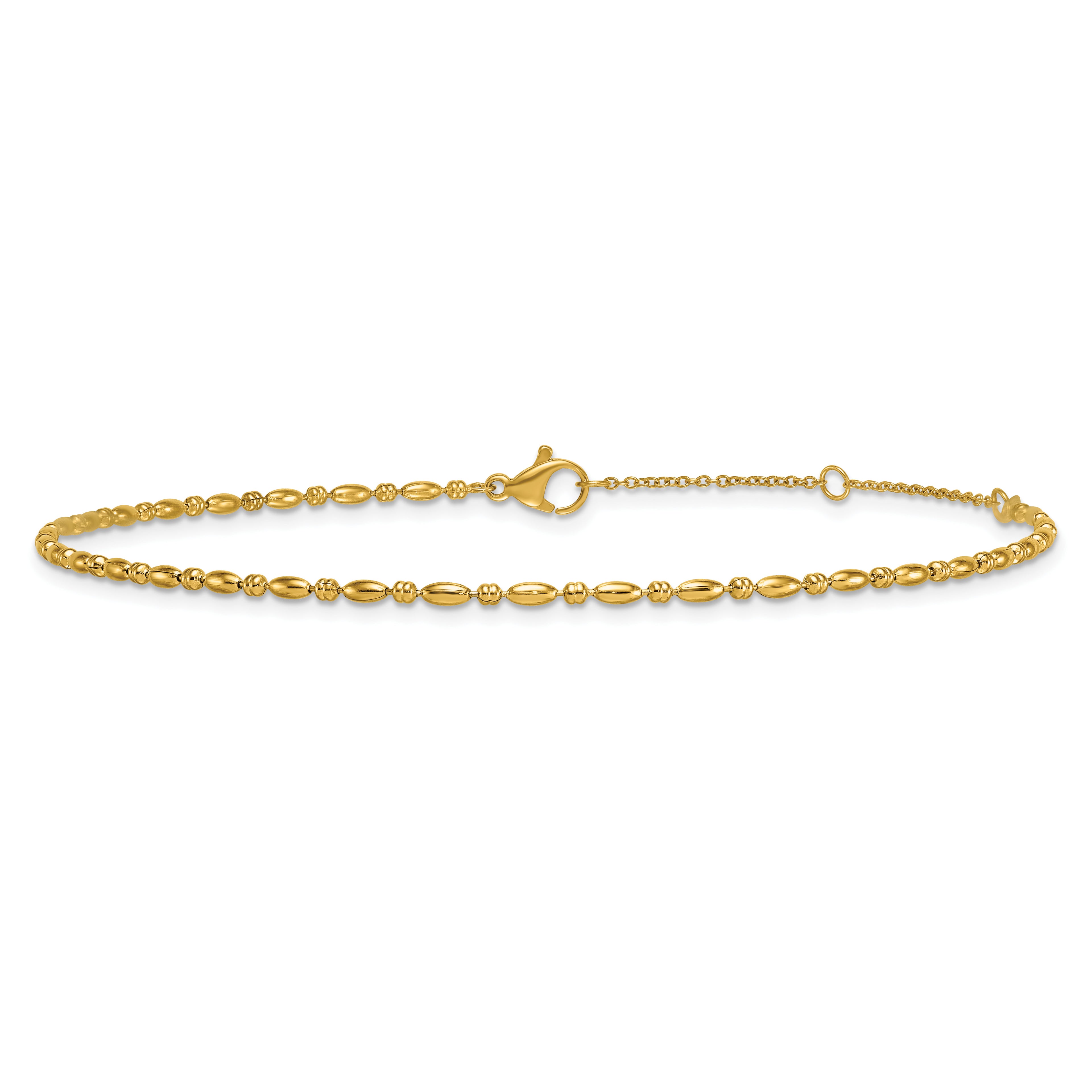 Women's Polished Gold-Tone Stainless Steel Anklet