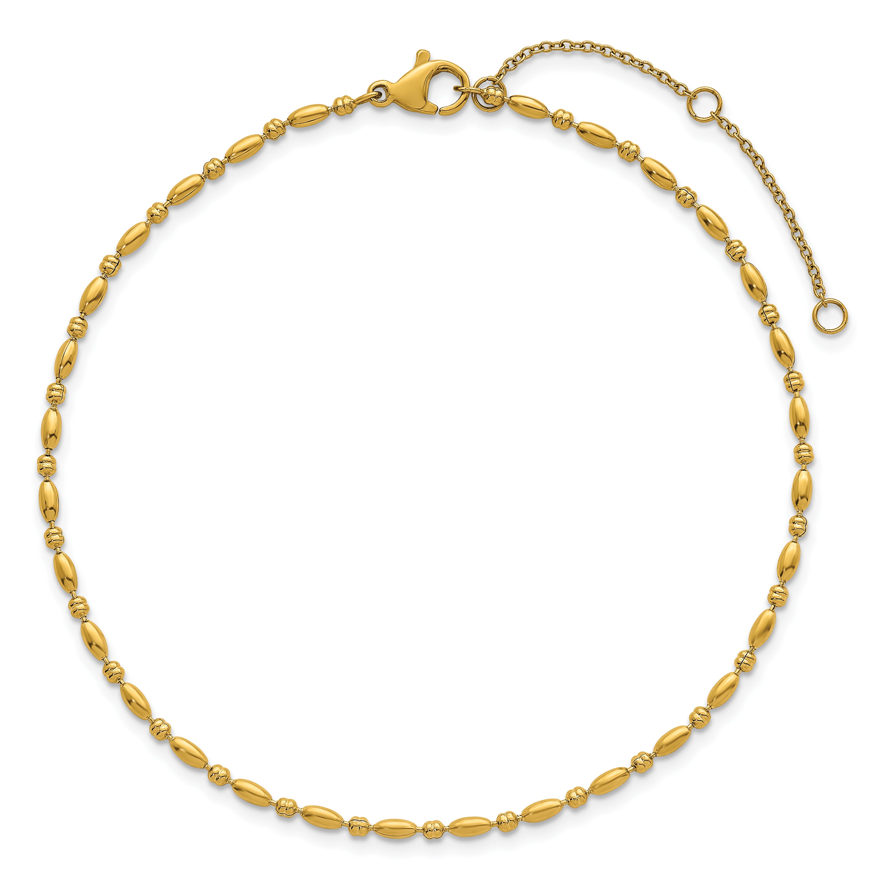 Women's Polished Gold-Tone Stainless Steel Anklet