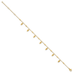 Women's Gold-Tone Polished Leaf Stainless Steel Anklet