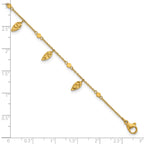 Women's Gold-Tone Polished Leaf Stainless Steel Anklet