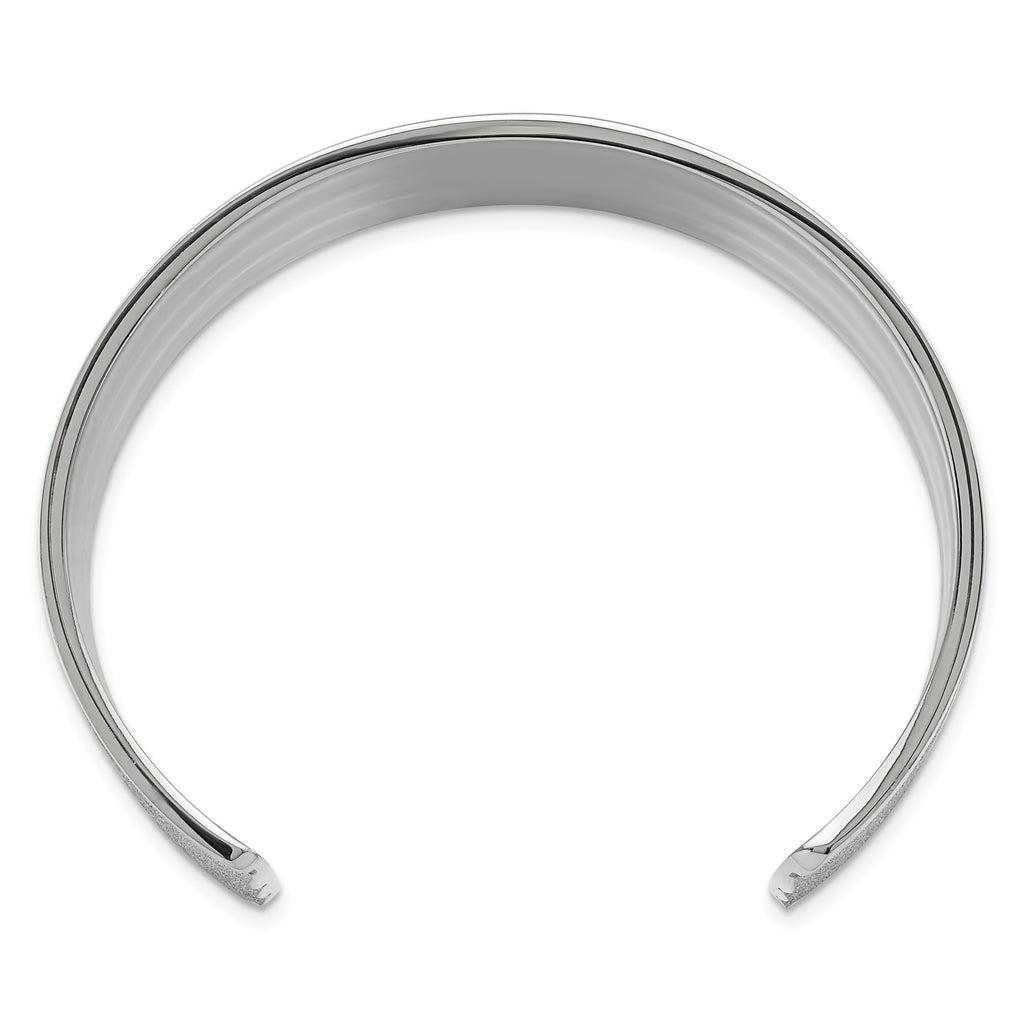 Stainless Steel Polished & Laser Cut Cuff Bangle Bracelet for Women