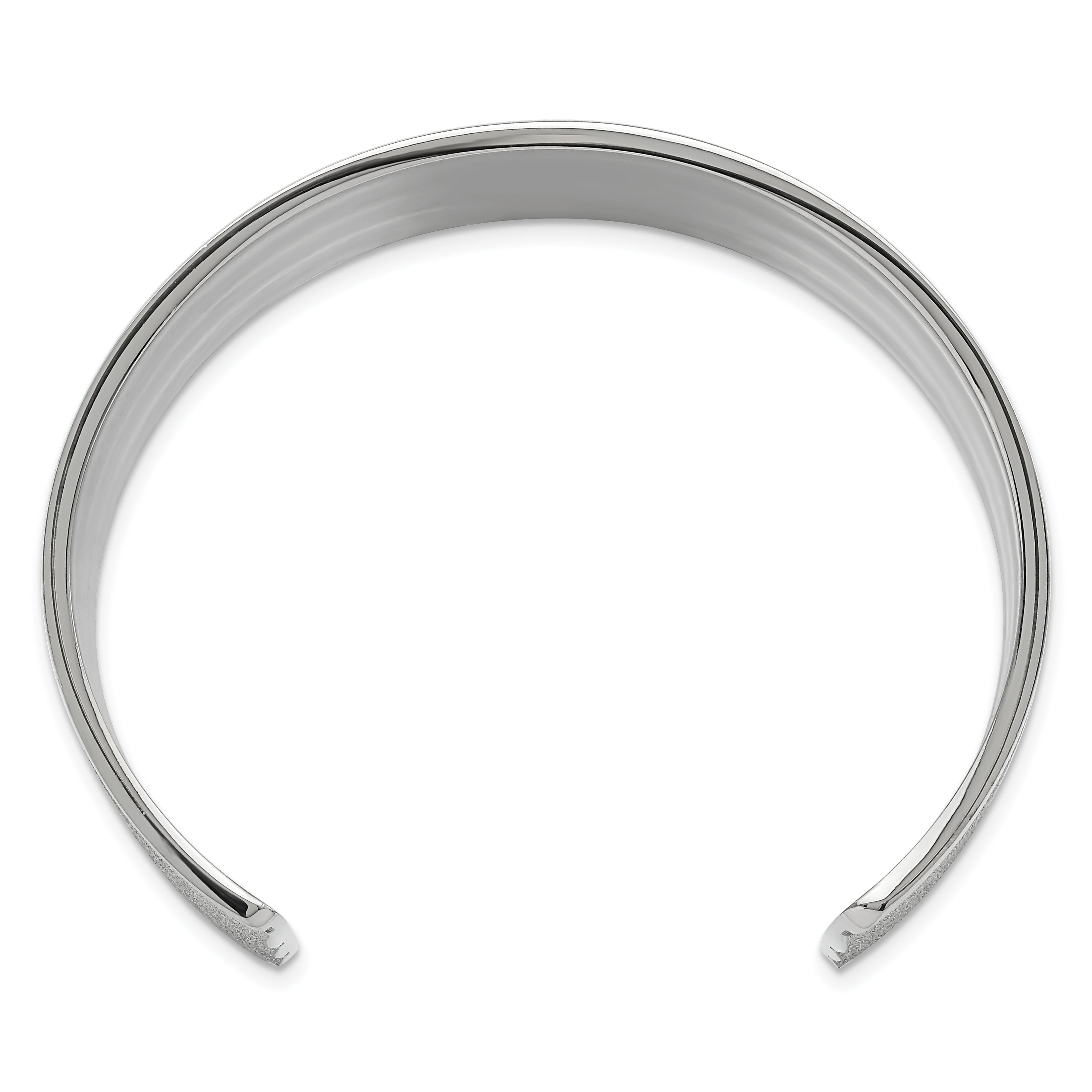 Stainless Steel Polished & Laser Cut Cuff Bangle Bracelet for Women
