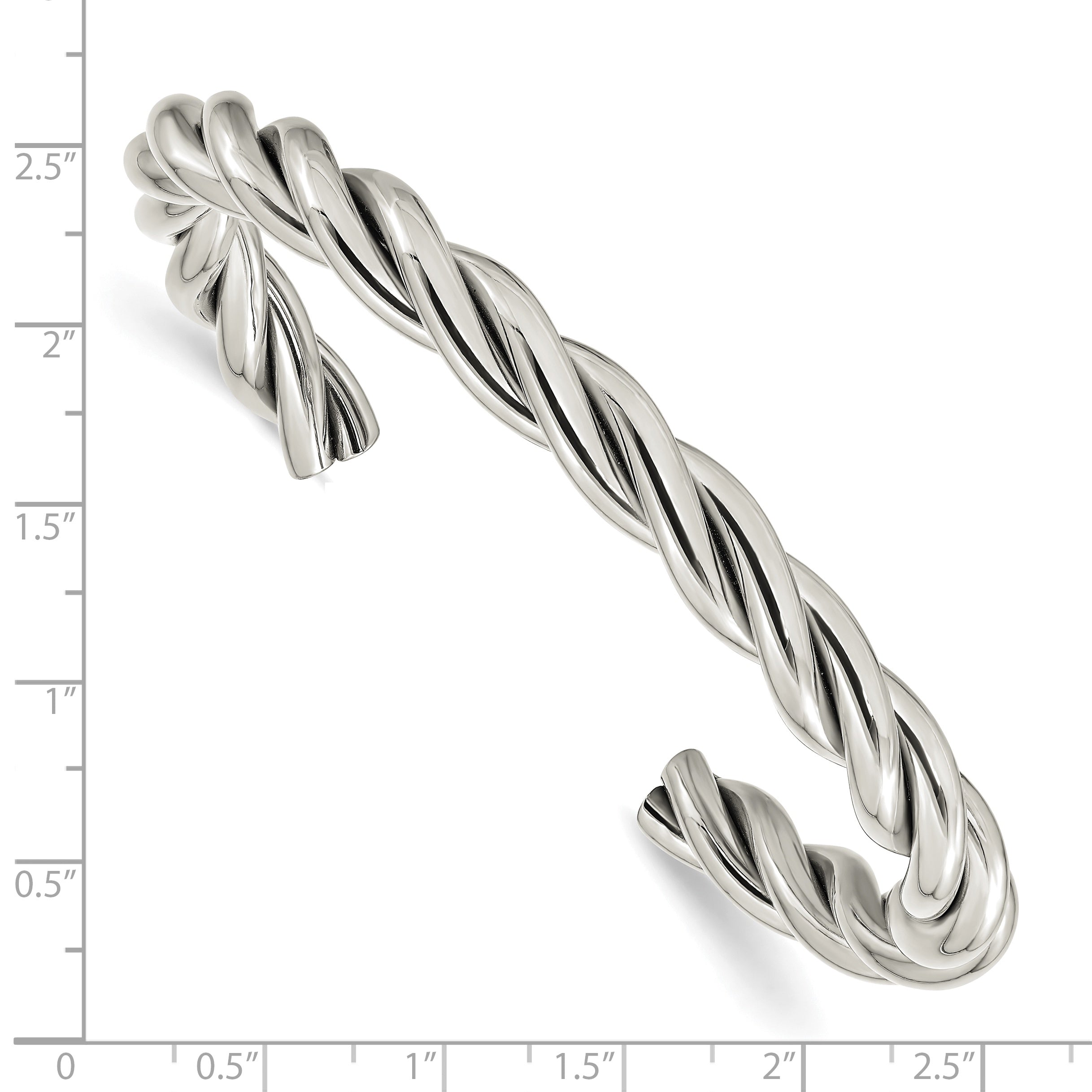 Stainless Steel Polished Twisted Cuff Bangle Bracelet for Women Secondary image