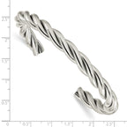 Stainless Steel Polished Twisted Cuff Bangle Bracelet for Women