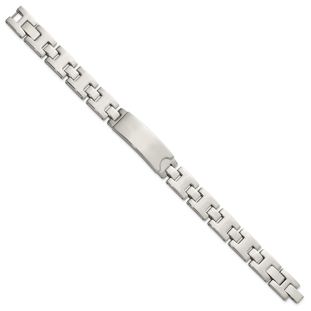 Stainless Steel Polished ID Plate Bracelet for Men