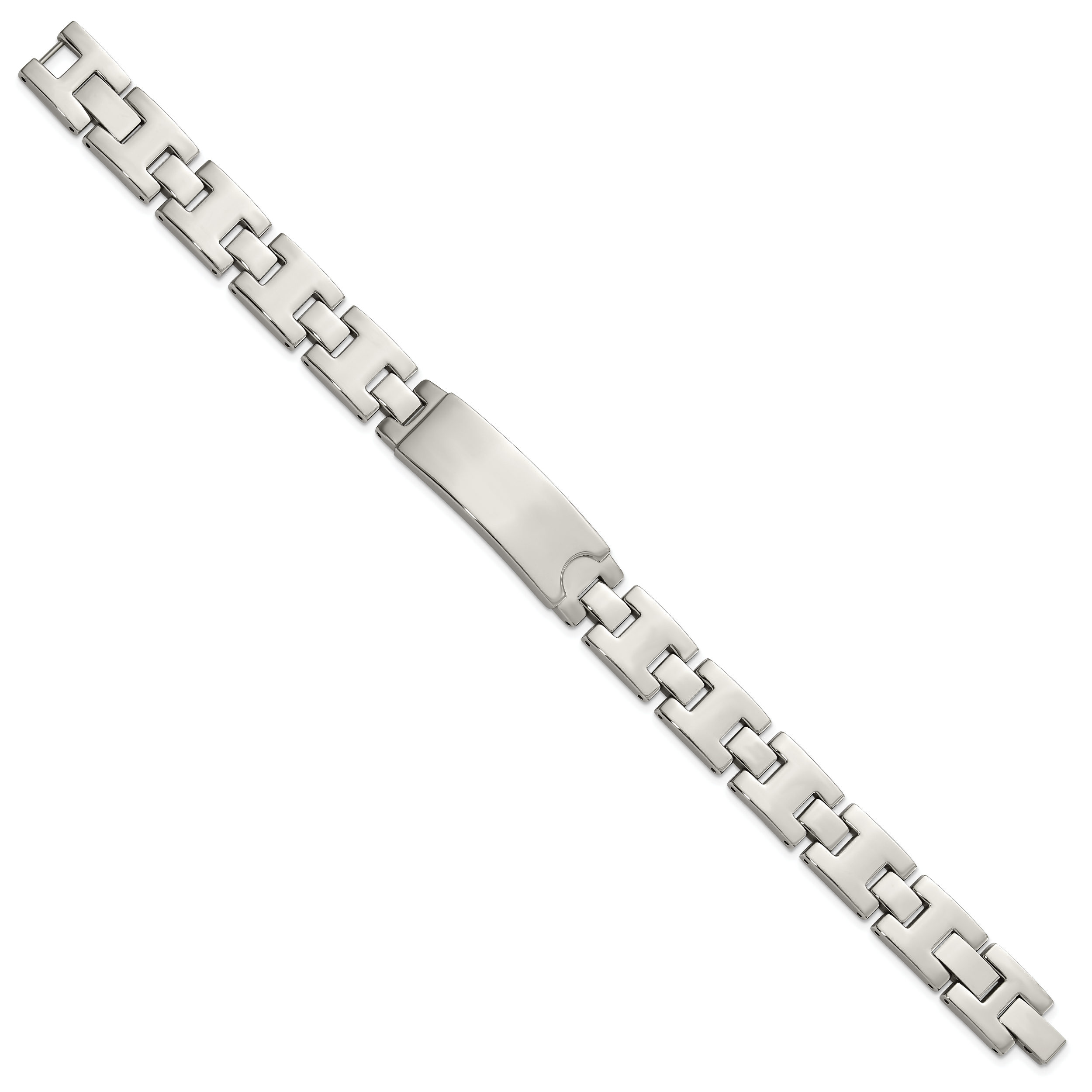 Stainless Steel Polished ID Plate Bracelet for Men