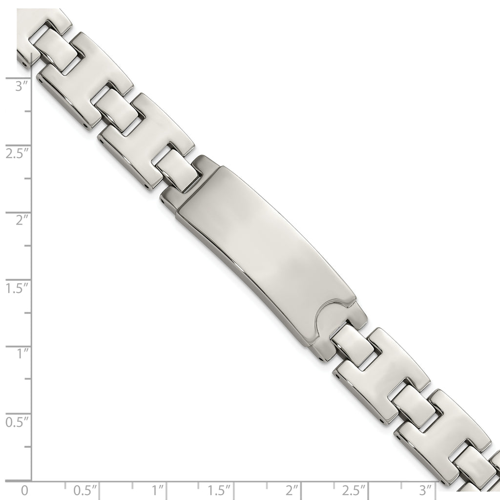 Stainless Steel Polished ID Plate Bracelet for Men