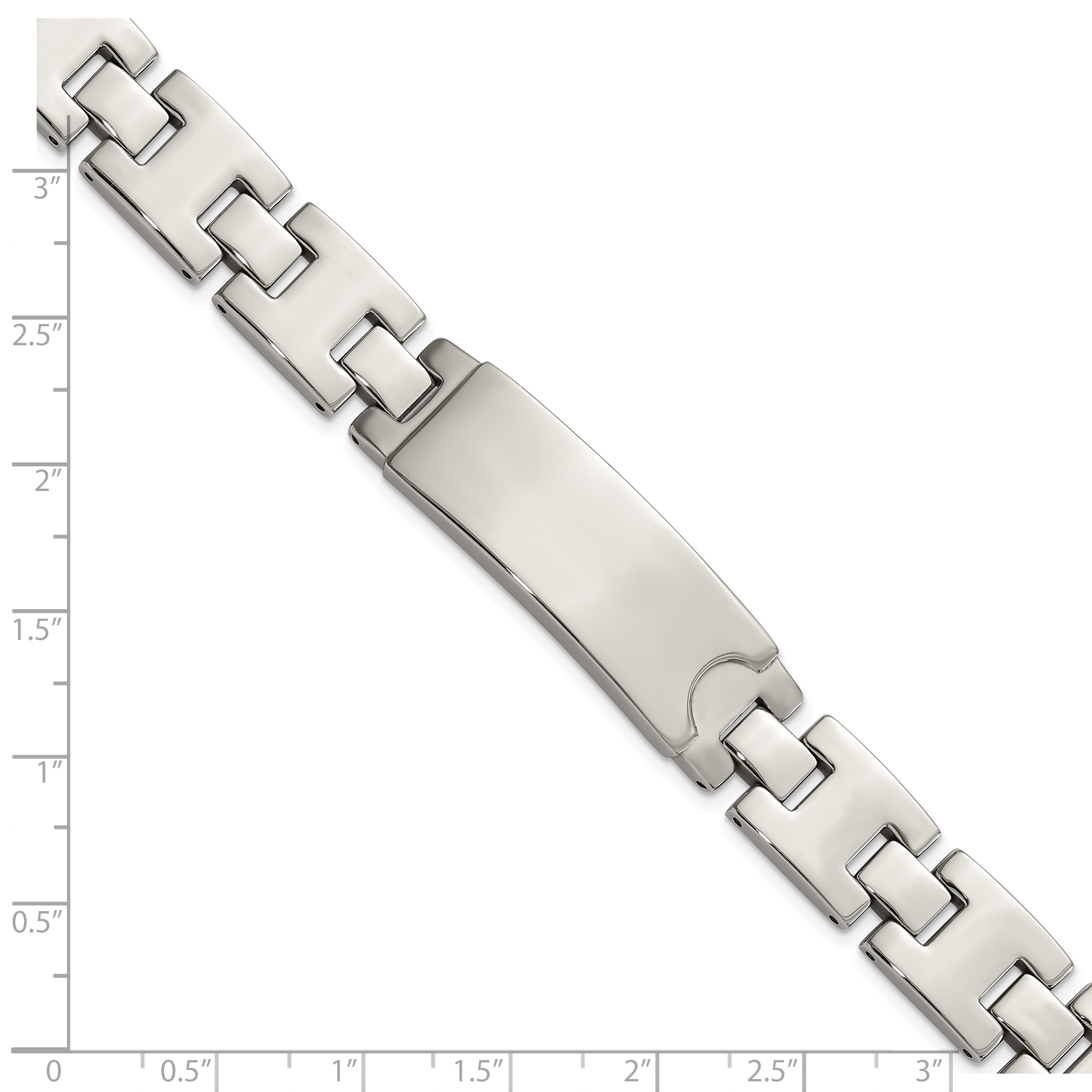 Stainless Steel Polished ID Plate Bracelet for Men