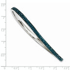 Stainless Steel Blue Crystal Polished Bangle Bracelet for Women