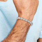 Stainless Steel Brushed and Polished Link Bracelet for Men