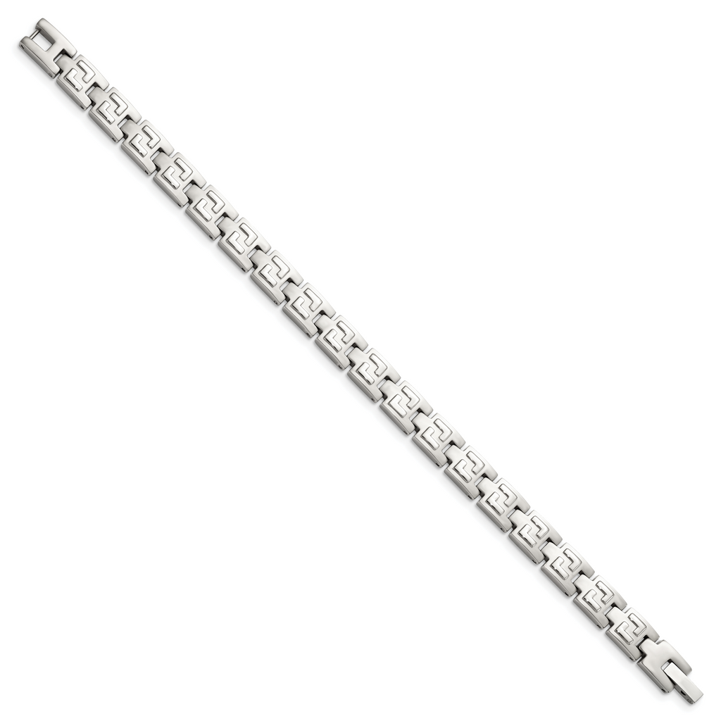 Stainless Steel Brushed and Polished Link Bracelet for Men