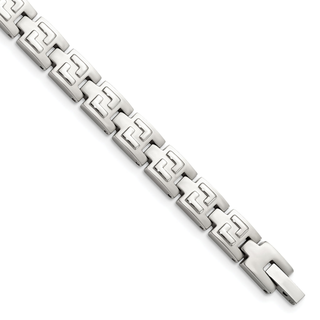 Stainless Steel Brushed and Polished Link Bracelet for Men