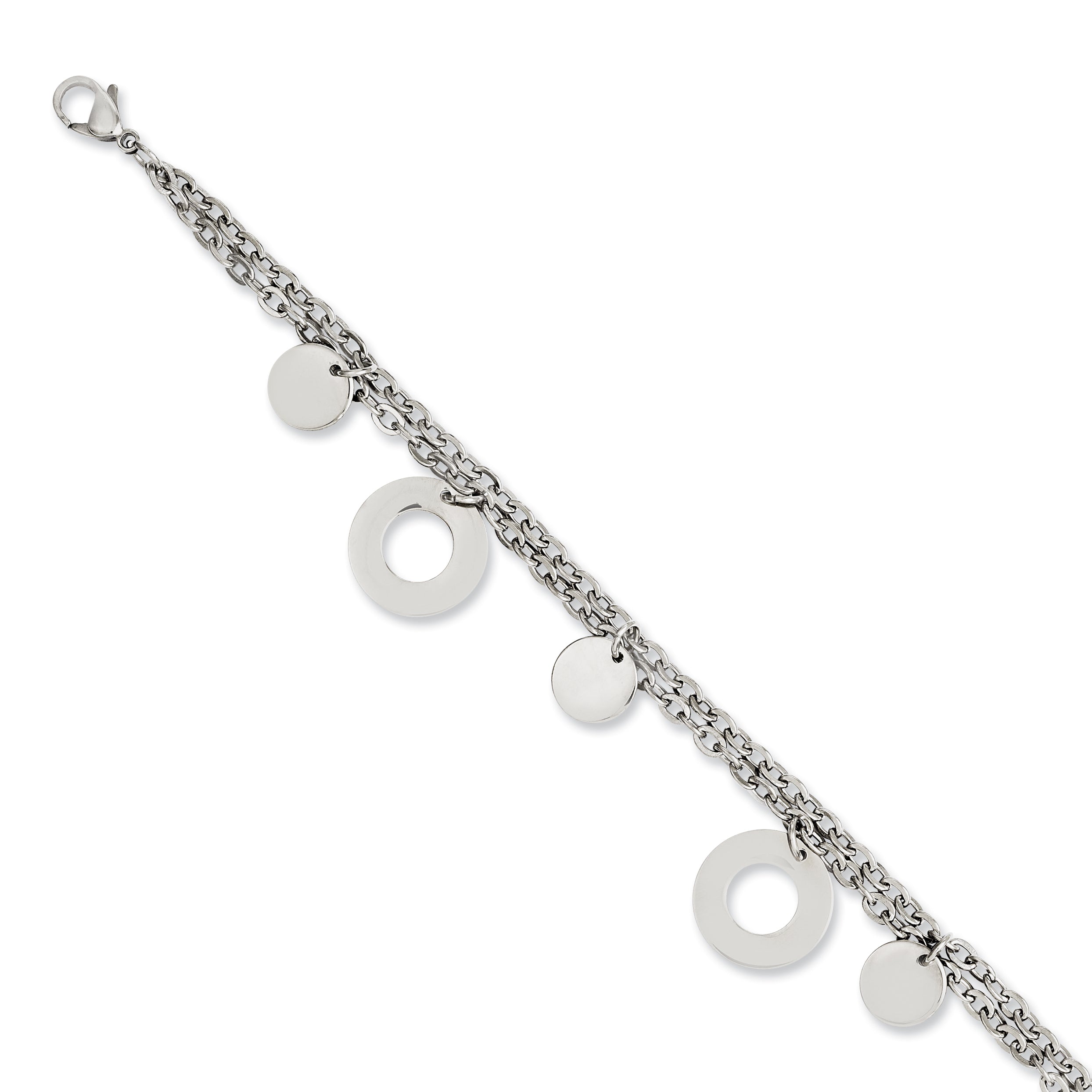 Stainless Steel Polished Circles & Discs Bracelet for Women Main image