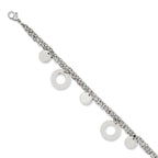 Stainless Steel Polished Circles & Discs Bracelet for Women
