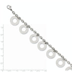 Stainless Steel Polished Dangle Circles Bracelet for Women