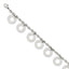 Stainless Steel Polished Dangle Circles Bracelet for Women