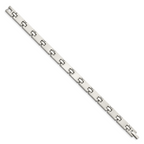 Stainless Steel Brushed and Polished Link Bracelet for Men