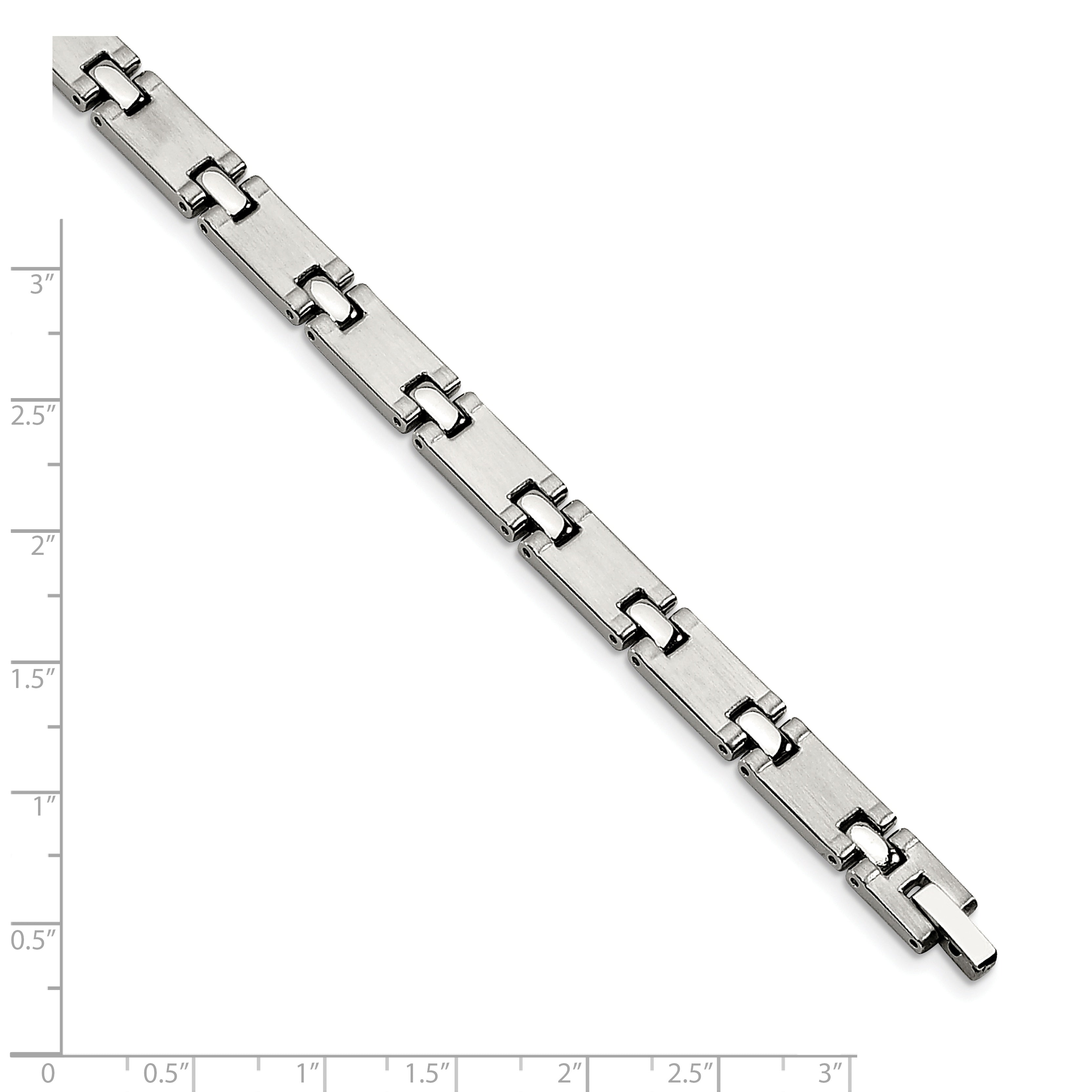 Stainless Steel Brushed and Polished Link Bracelet for Men