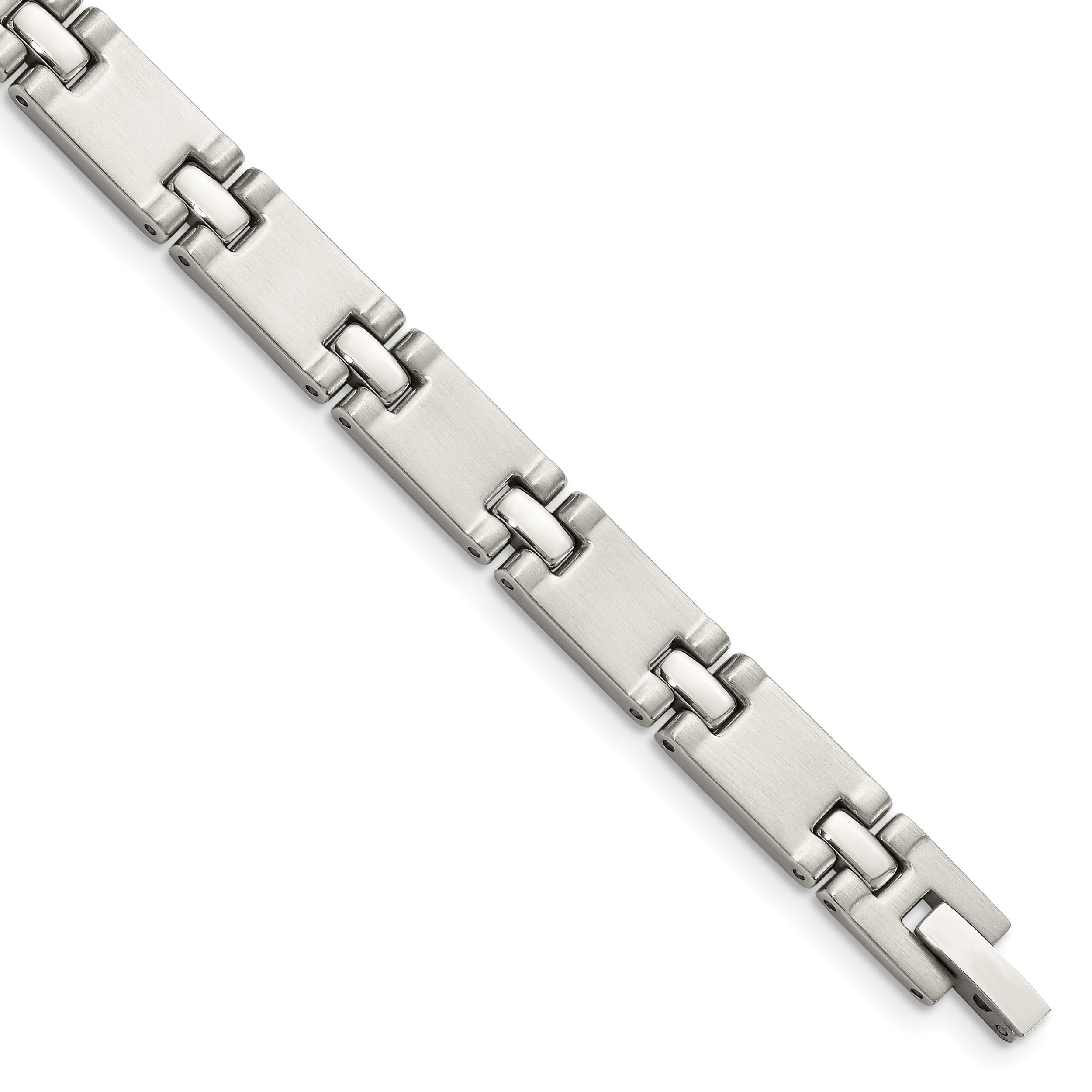 Stainless Steel Brushed and Polished Link Bracelet for Men