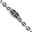 Stainless Steel Antiqued Textured and Polished Cross Toggle Bracelet for Men