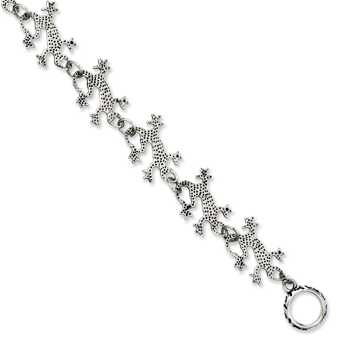 Lizard Toggle Bracelet in Stainless Steel, 20mm / 8.5in - Sophia Jewelers