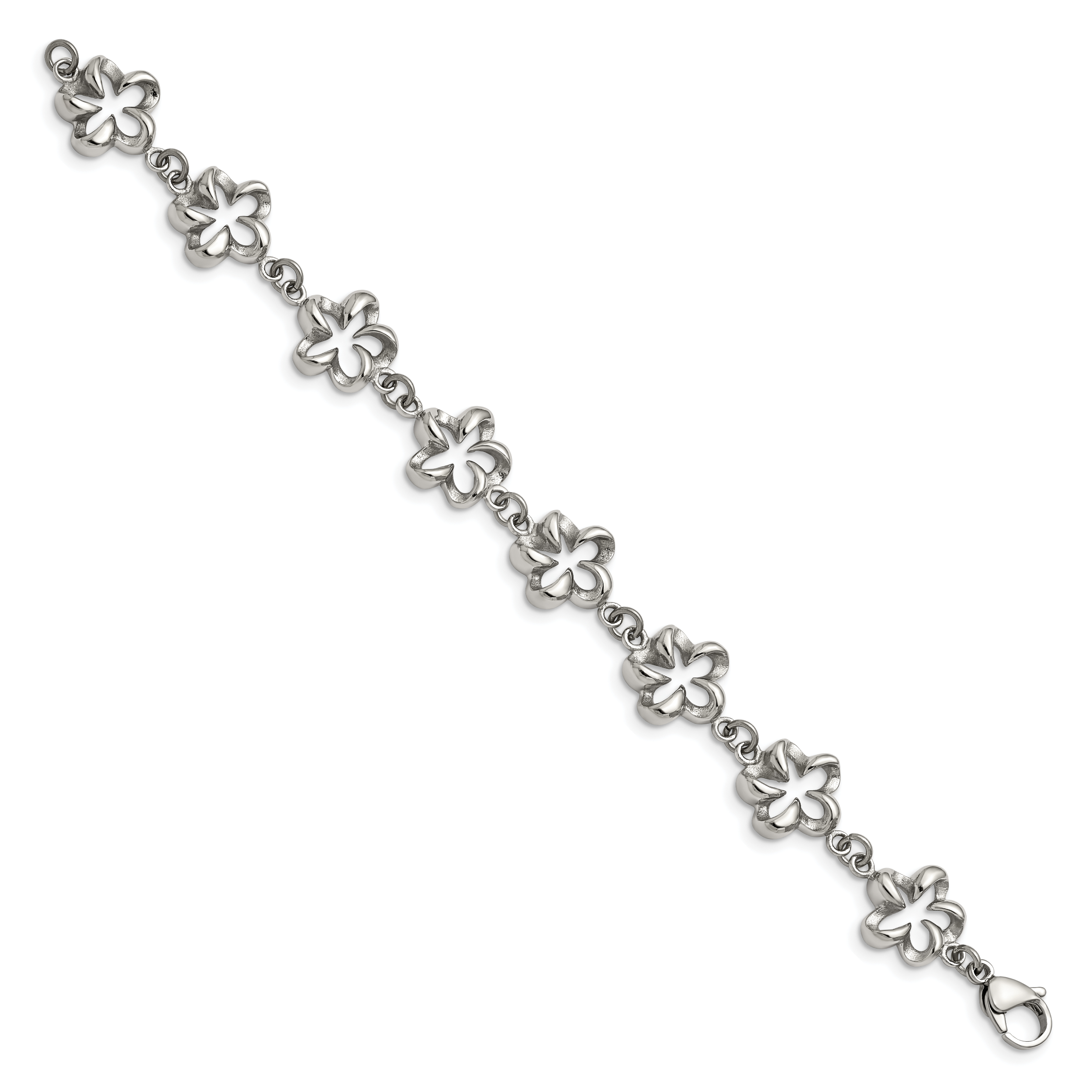 Stainless Steel Polished Flower Link Bracelet for Women Secondary image