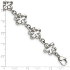 Stainless Steel Polished Flower Link Bracelet for Women