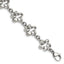 Stainless Steel Polished Flower Link Bracelet for Women