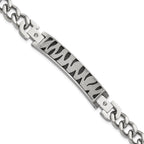 Stainless Steel Black IP-plated & Laser Cut Cubic Zirconia Bracelet for Men