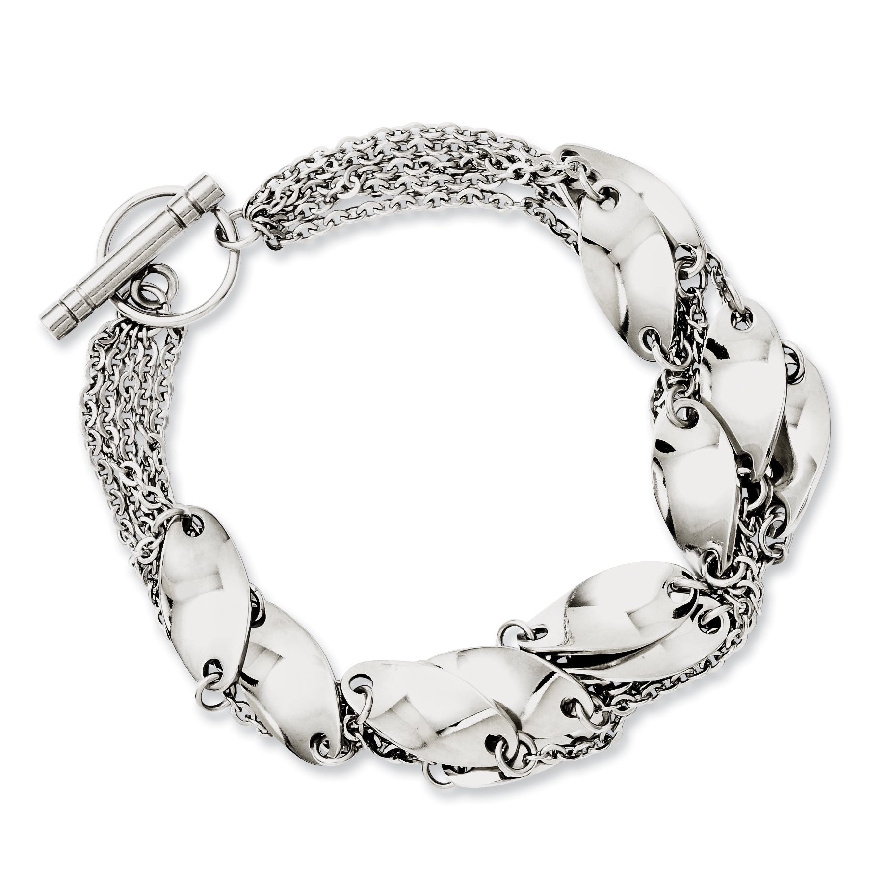 Stainless Steel Polished Swirl Toggle Bracelet for Women Main image