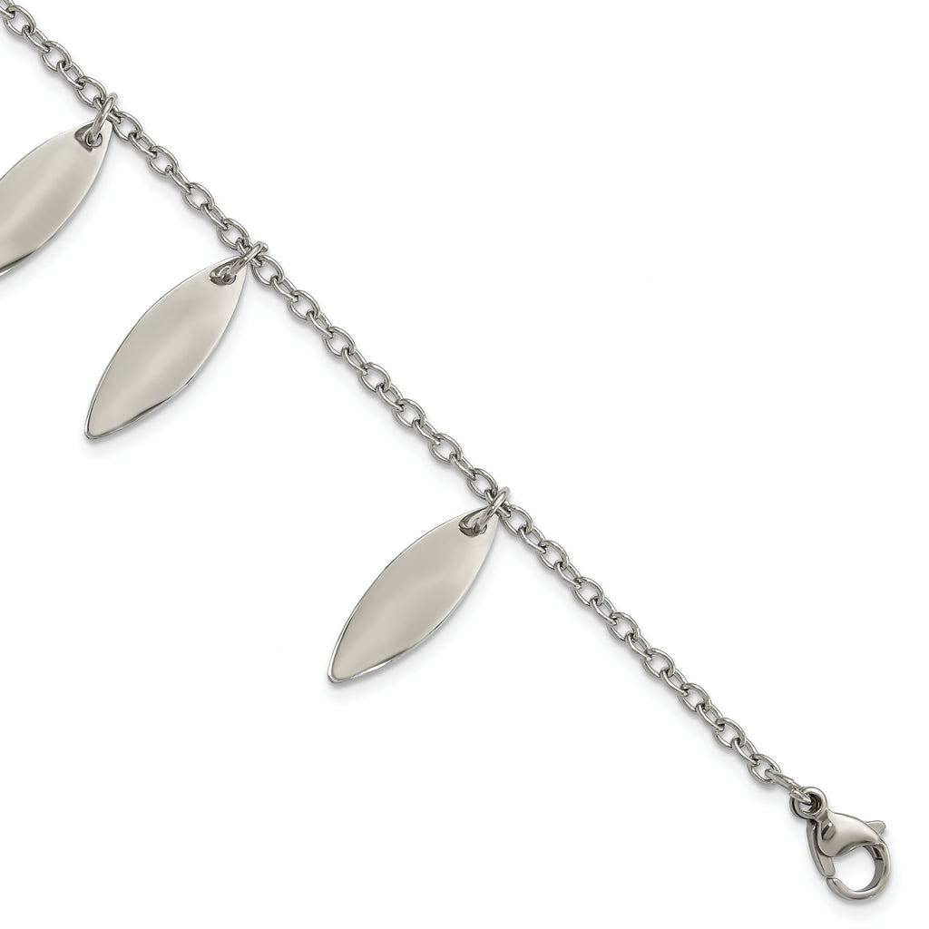Stainless Steel Polished Diamond Shaped Dangles Bracelet for Women