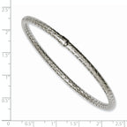 Stainless Steel Textured & Polished Slip-on Bangle Bracelet for Women