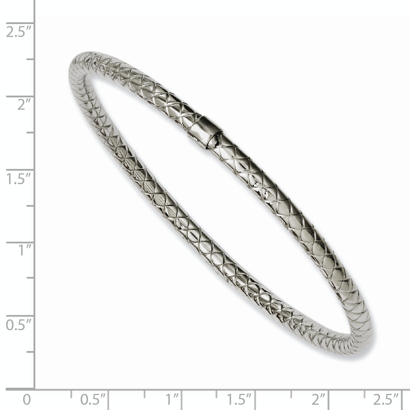Stainless Steel Textured & Polished Slip-on Bangle Bracelet for Women