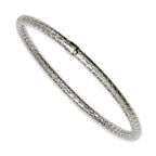 Stainless Steel Textured & Polished Slip-on Bangle Bracelet for Women