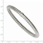 Stainless Steel Textured & Polished Hollow Slip-on Bangle Bracelet for Women
