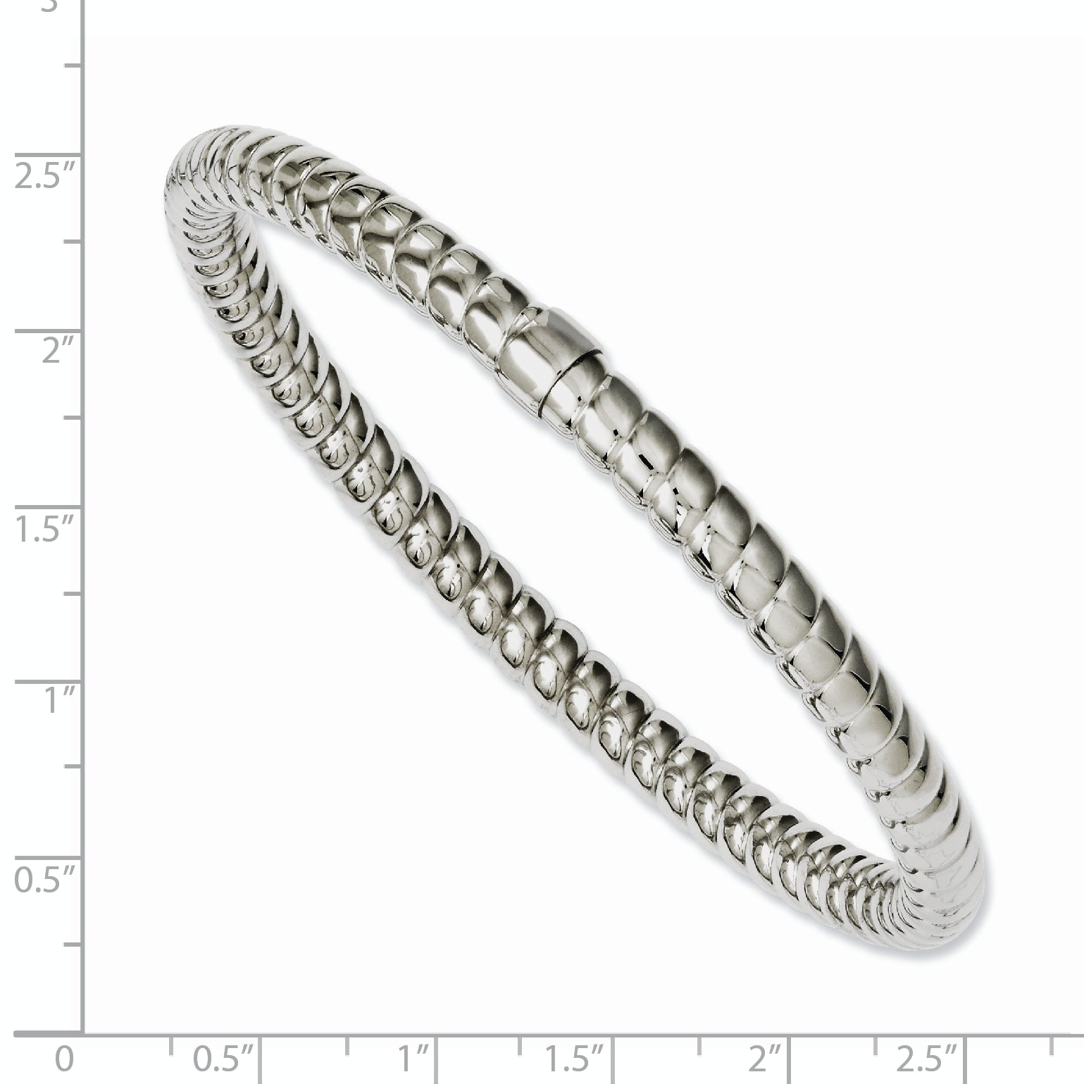 Stainless Steel Textured & Polished Hollow Slip-on Bangle Bracelet for Women