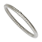 Stainless Steel Textured & Polished Hollow Slip-on Bangle Bracelet for Women