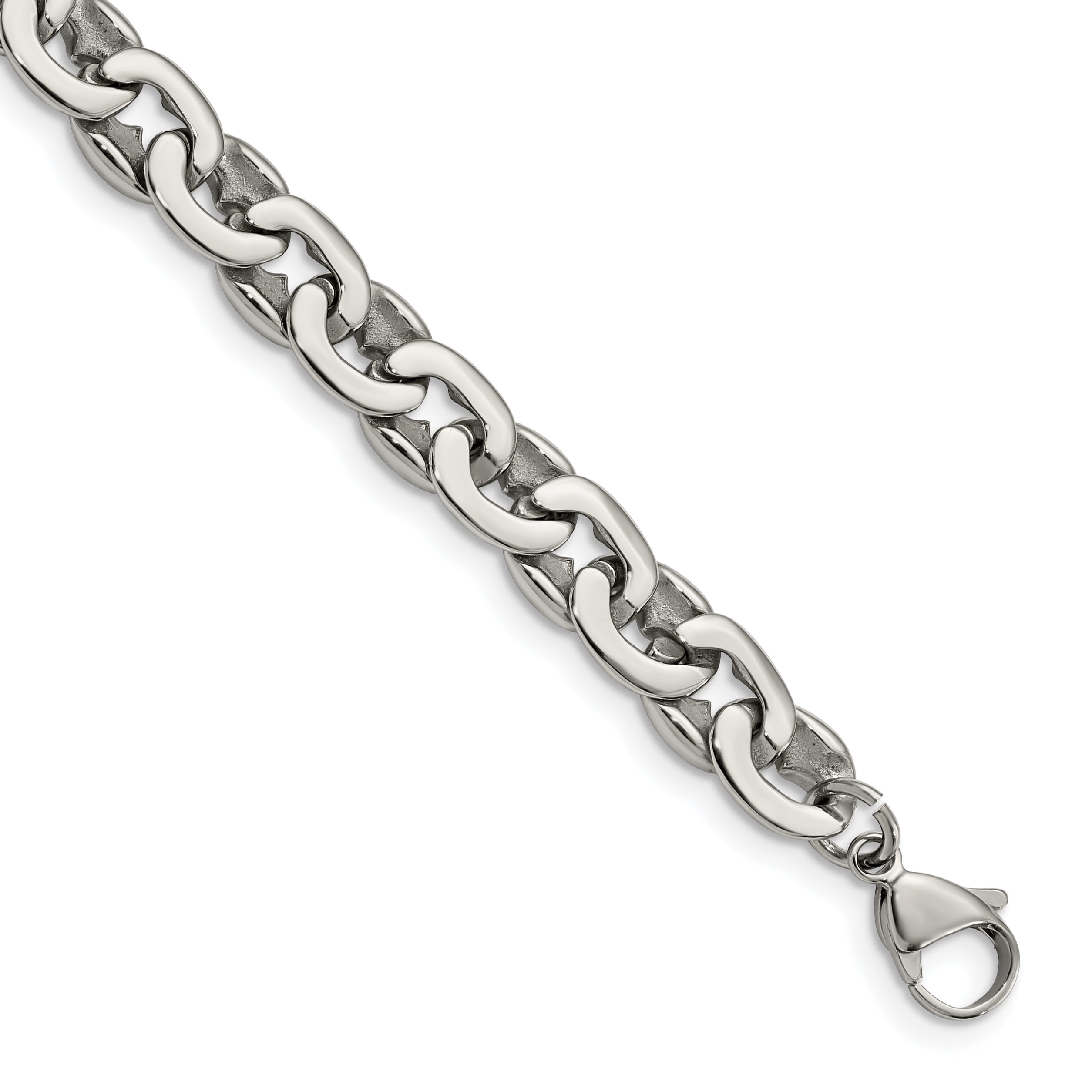 Stainless Steel Polished Oval Link Bracelet for Men Main image