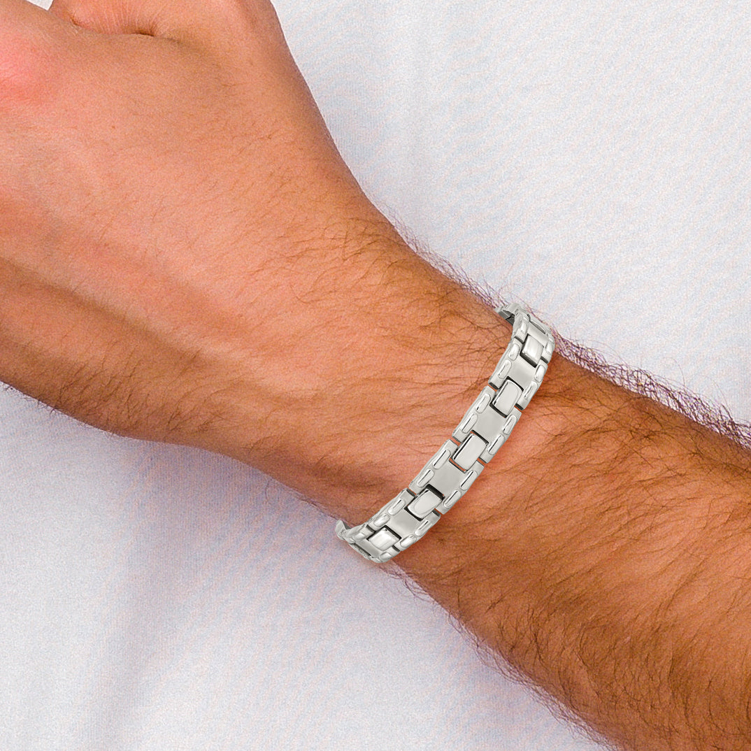 Stainless Steel Brushed and Polished Link Bracelet for Men