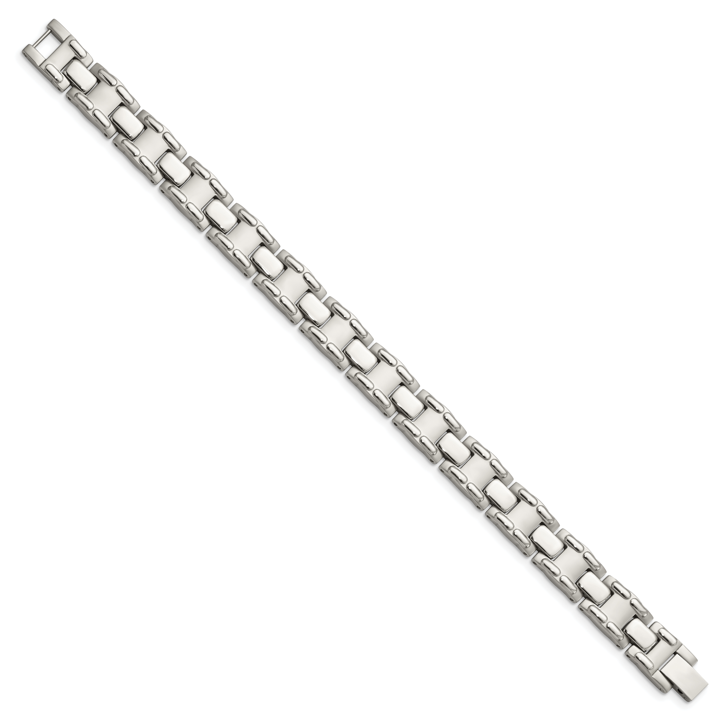Stainless Steel Brushed and Polished Link Bracelet for Men Secondary image