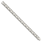 Stainless Steel Brushed and Polished Link Bracelet for Men