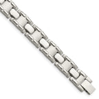 Stainless Steel Brushed and Polished Link Bracelet for Men