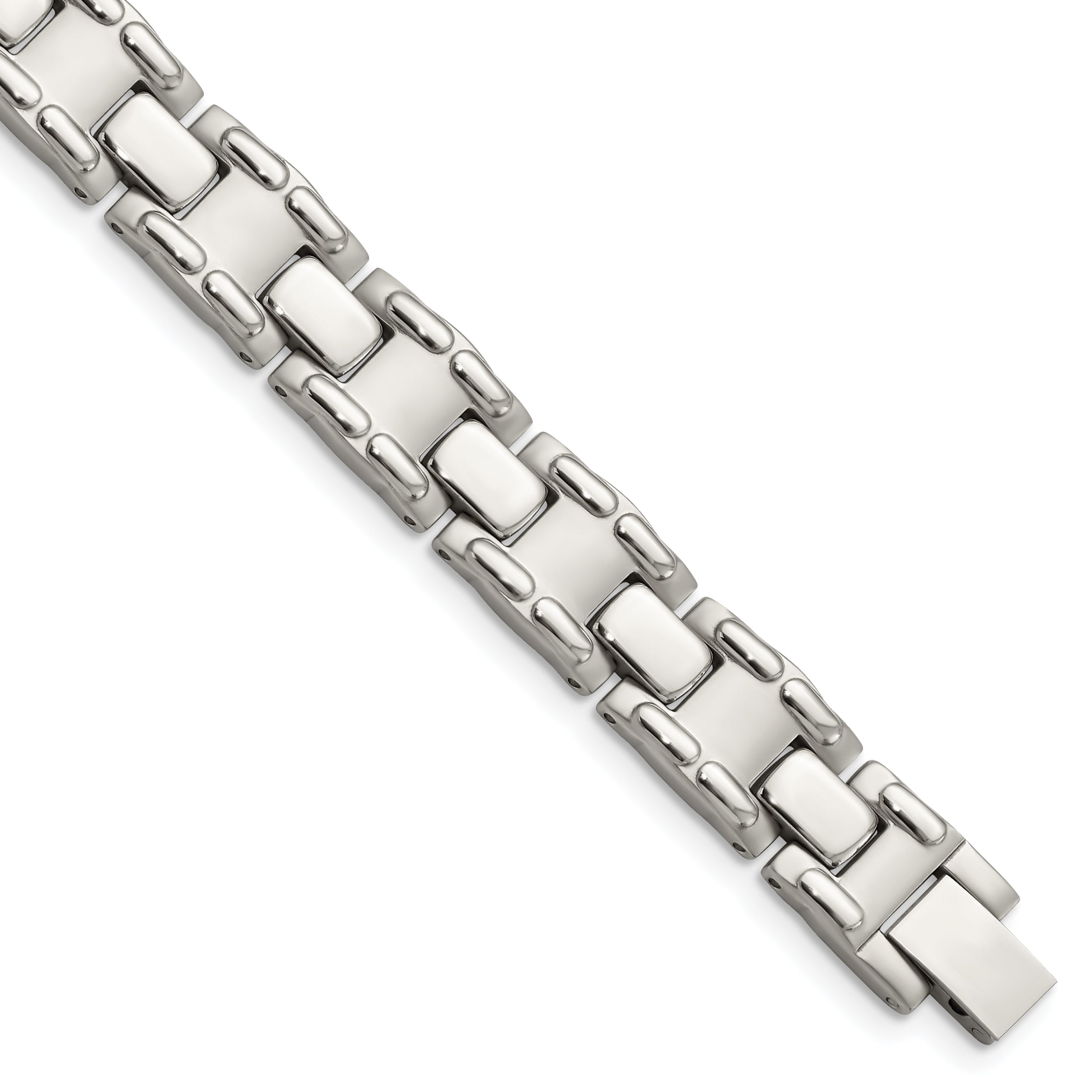 Stainless Steel Brushed and Polished Link Bracelet for Men