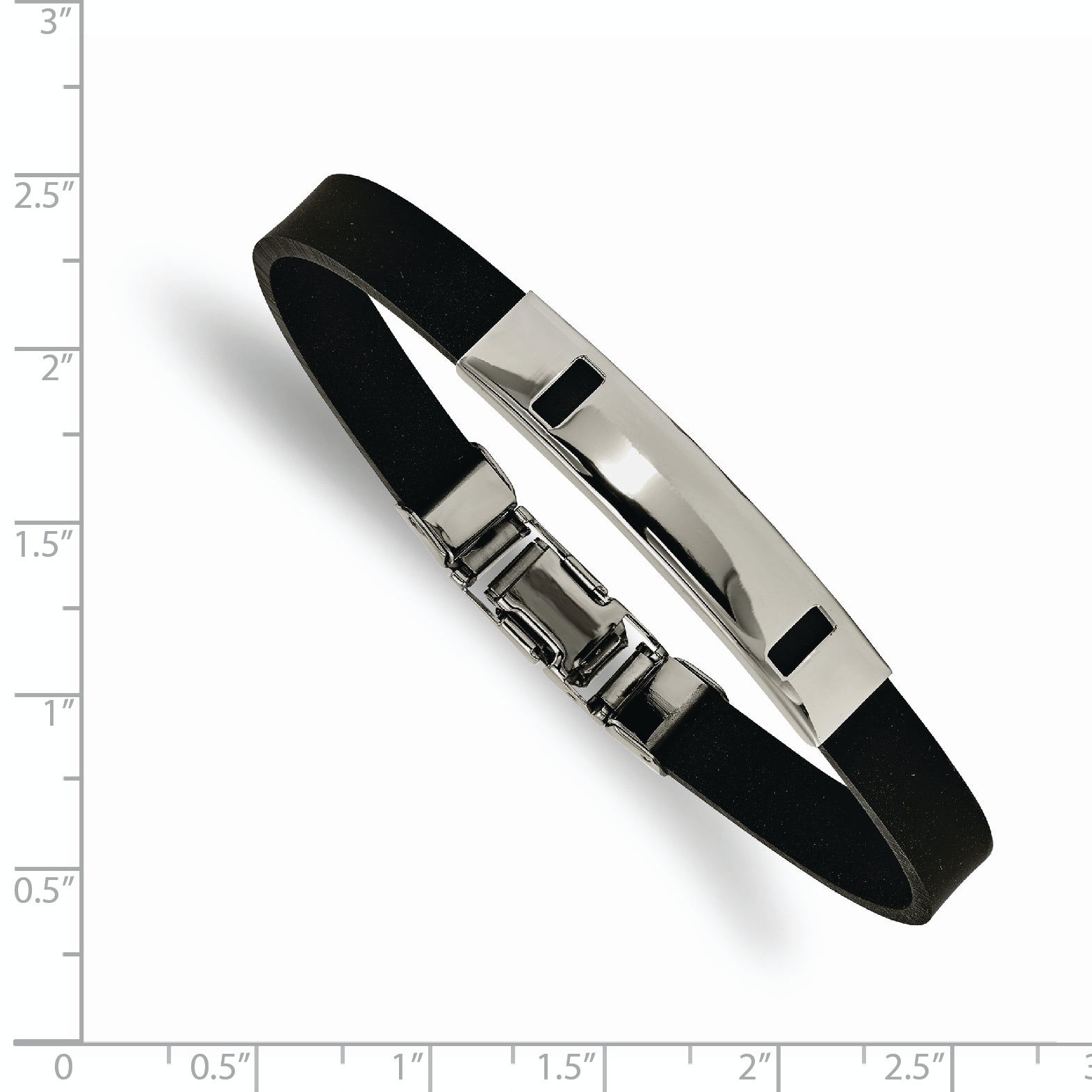 Stainless Steel Black Rubber Bracelet Secondary image