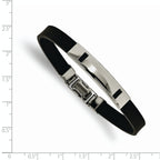 Stainless Steel Black Rubber Bracelet