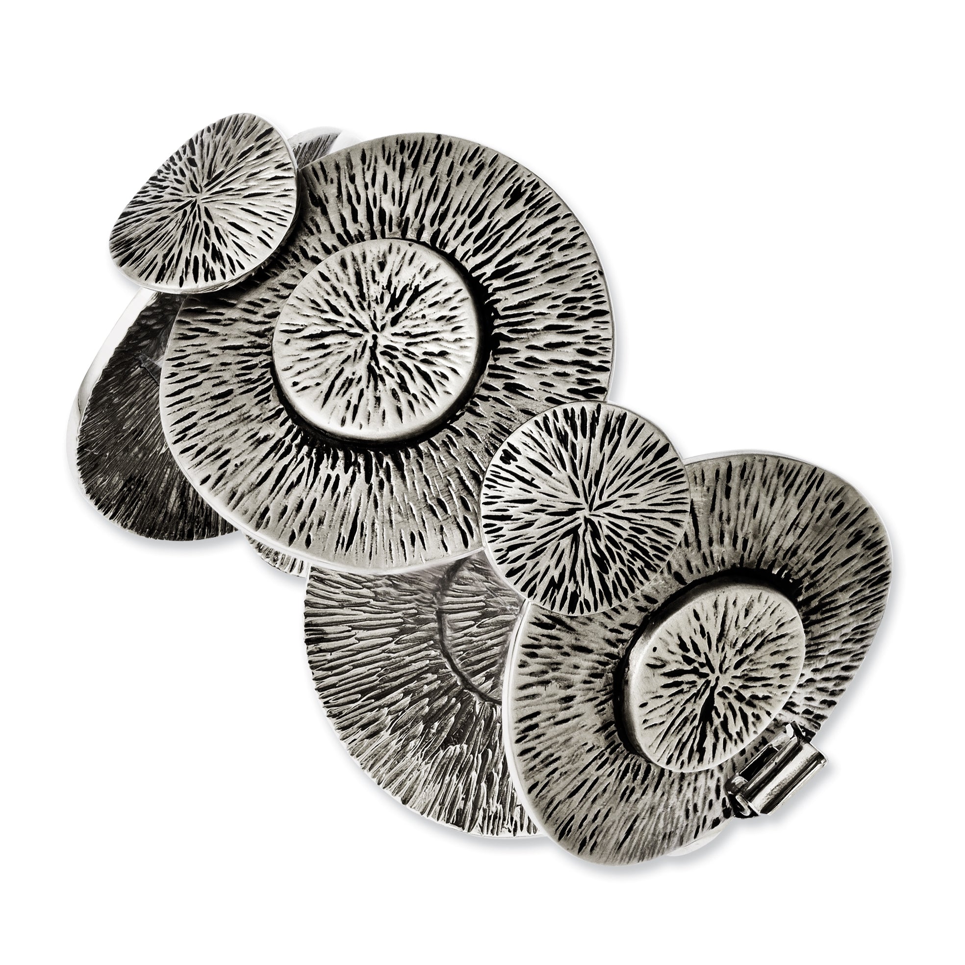 Stainless Steel Antiqued Circles Bracelet for Women