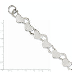 Stainless Steel Polished Hearts Toggle Bracelet for Women