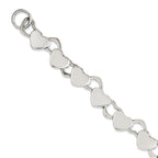 Stainless Steel Polished Hearts Toggle Bracelet for Women